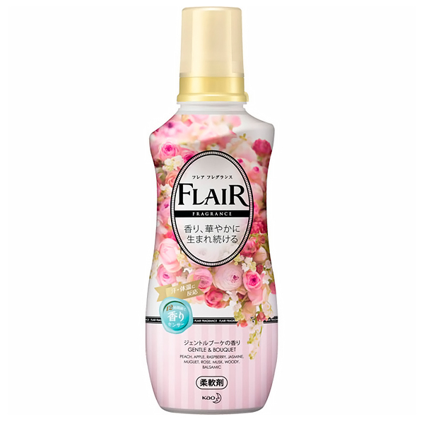 KAO "Flair Fragrance" Кондиционер для белья с антибактериальным эффектом, аромат нежного букета, 540 мл