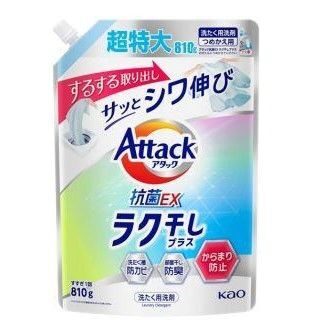 KAO Attack Antibacterial EX Easy Drying Plus Жидкое средство для стирки против складок на одежде, с антибактериальным эффектом и цветочным ароматом, мягкая упаковка с крышкой 810г.